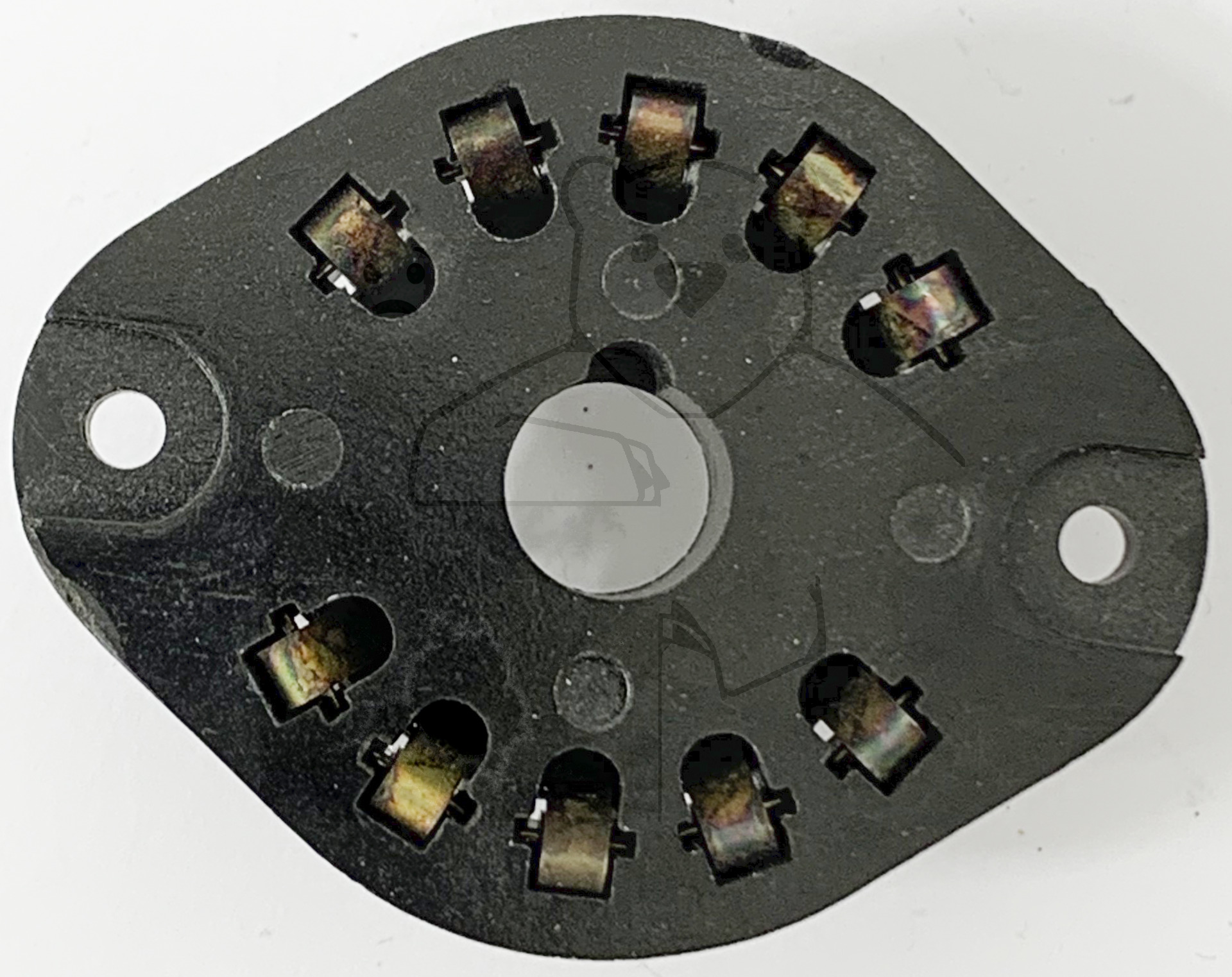 Fassung für Röhren mit: Stahlröhre, 10pol.